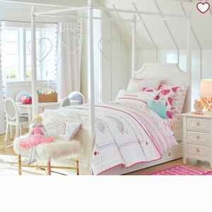 Pottery Barn Kids Pink and White Heart Quilt